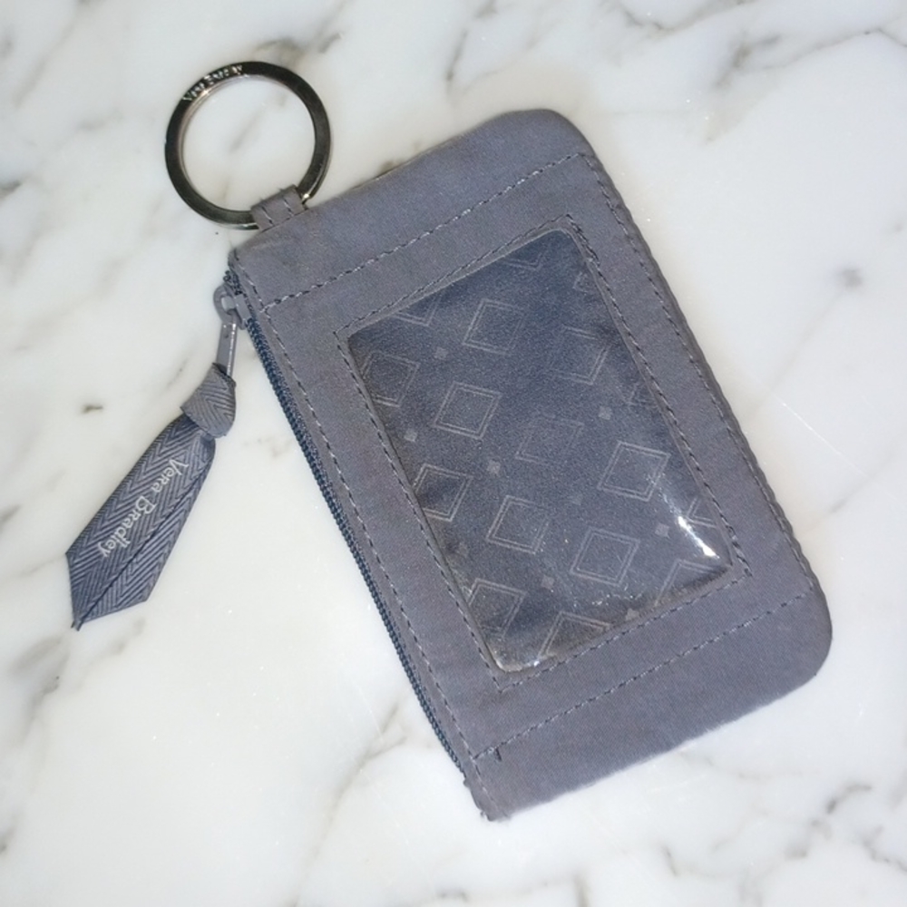 Vera Bradley Solid grey keychain/ID holder